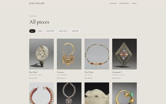 Eyes-On-Me — an online catalog for an independent jewelry brand
